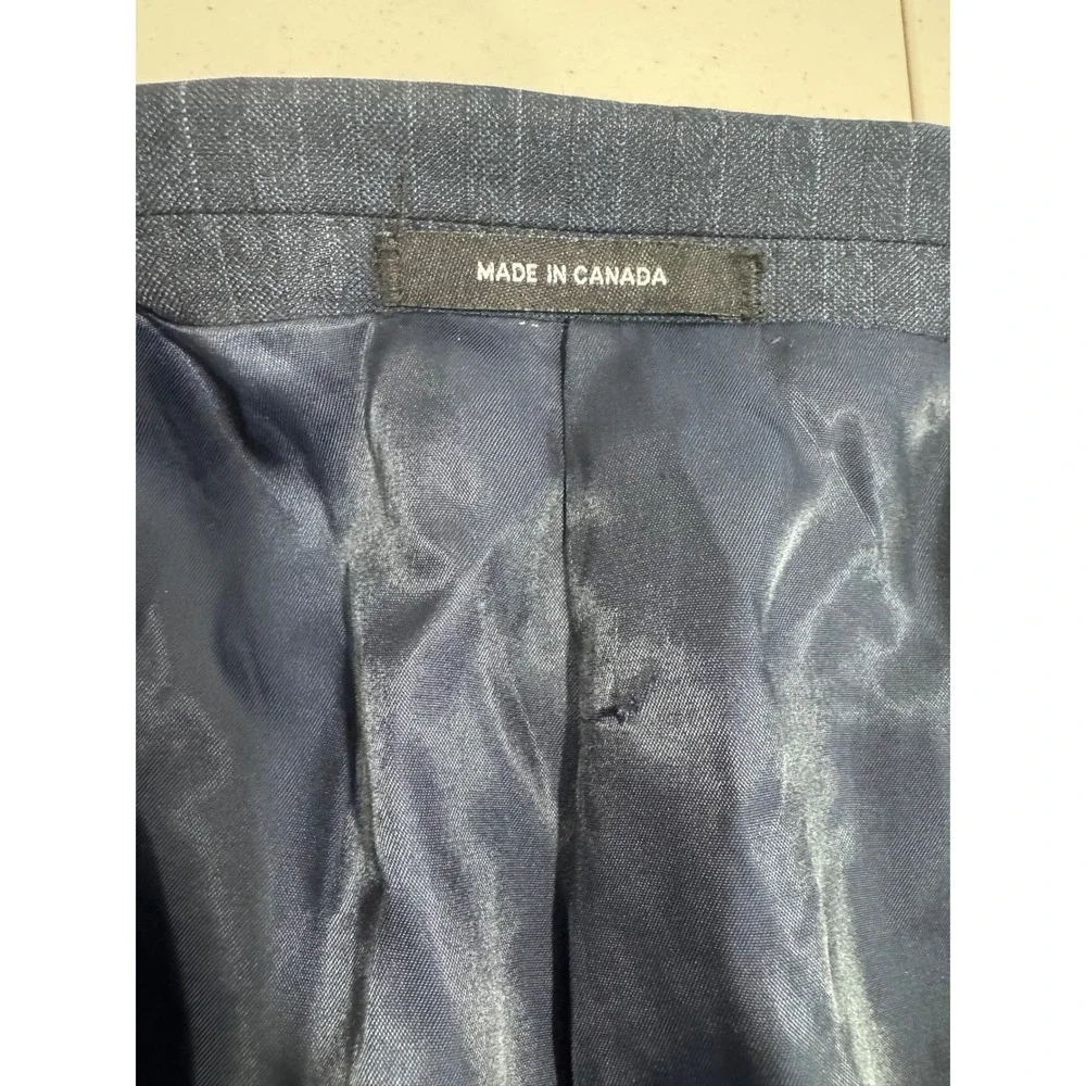 J. Press Men Navy Pinstripe Vitale Barberis Canonico Wool Sport Coat 44R
